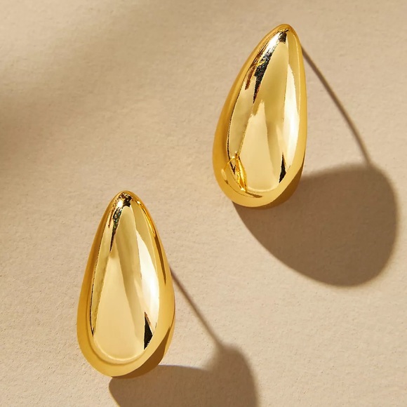 Gold Drop Clip On Earrings - Picture 6 of 6